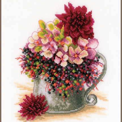 DIY Counted cross stitch kit Pink blush bouquet