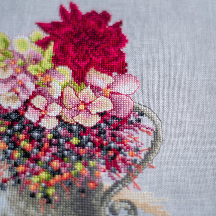 DIY Counted cross stitch kit Pink blush bouquet