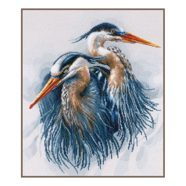 DIY Counted cross stitch kit Great blue herons