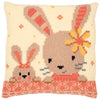 DIY Cross stitch cushion kit Sweet bunnies