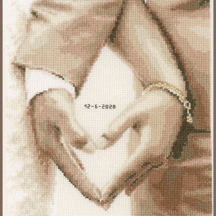 DIY Counted cross stitch kit Heart of the newlyweds 21 x 26 cm / 8.4" x 10.4"