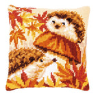 DIY Cross stitch cushion kit Hedgehogs on mushroom