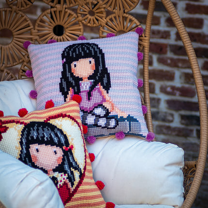 DIY Cross stitch cushion kit Gorjuss Time to fly