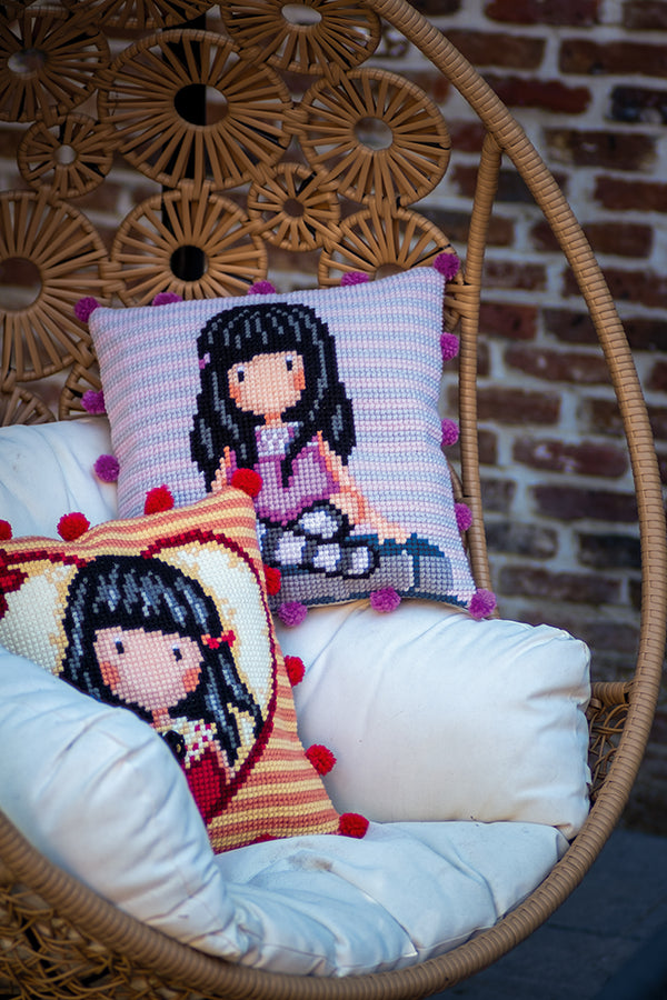 DIY Cross stitch cushion kit Gorjuss Time to fly