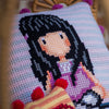 DIY Cross stitch cushion kit Gorjuss The words