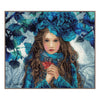 DIY Counted cross stitch kit Blue Flowers Girl 38 x 32 cm / 15.2" x 12.8"