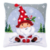 DIY Cross stitch cushion kit Christmas gnome in snow