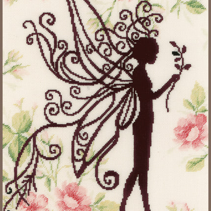 DIY Counted cross stitch kit Flower fairy silhouette