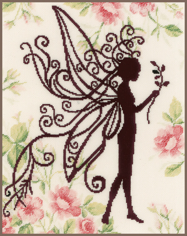 DIY Counted cross stitch kit Flower fairy silhouette