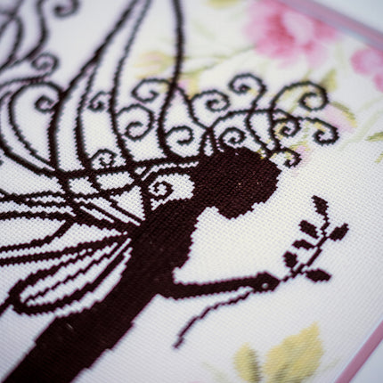 DIY Counted cross stitch kit Flower fairy silhouette