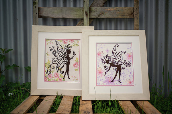 DIY Counted cross stitch kit Flower fairy silhouette