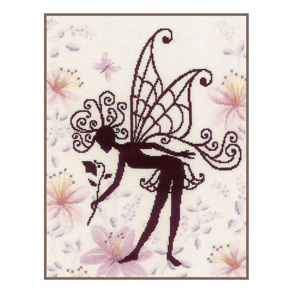 DIY Counted cross stitch kit Flower fairy silhouette