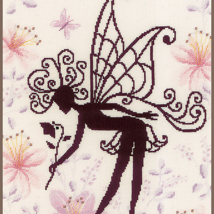 DIY Counted cross stitch kit Flower fairy silhouette