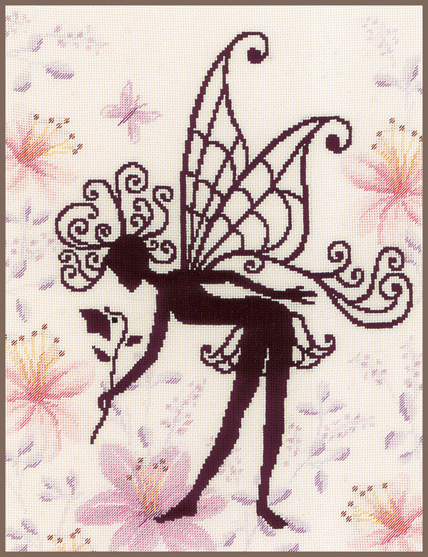 DIY Counted cross stitch kit Flower fairy silhouette