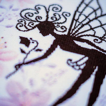DIY Counted cross stitch kit Flower fairy silhouette