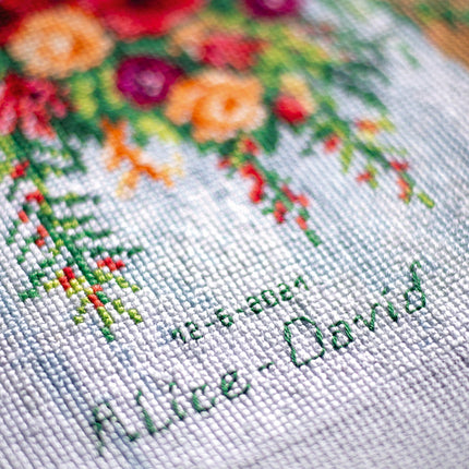 DIY Counted cross stitch kit Bridal bouquet 21 x 29 cm / 8.4" x 11.6"