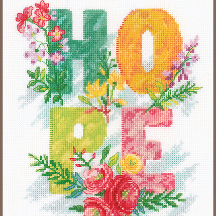 DIY Counted cross stitch kit Hope 20 x 25 cm / 8" x 10"