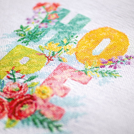 DIY Counted cross stitch kit Hope 20 x 25 cm / 8" x 10"