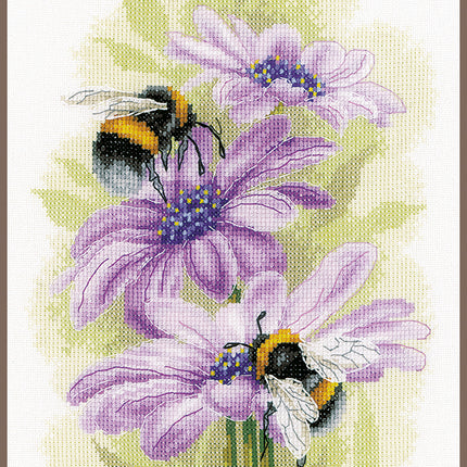 DIY Counted cross stitch kit Dancing bees 22 x 33 cm / 8.8" x 13.2"