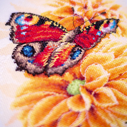 DIY Counted cross stitch kit Fluttering butterfly 22 x 33 cm / 8.8" x 13.2"