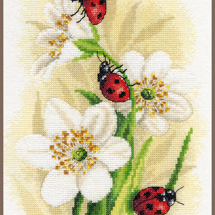 DIY Counted cross stitch kit Ladybug parade 22 x 33 cm / 8.8" x 13.2"