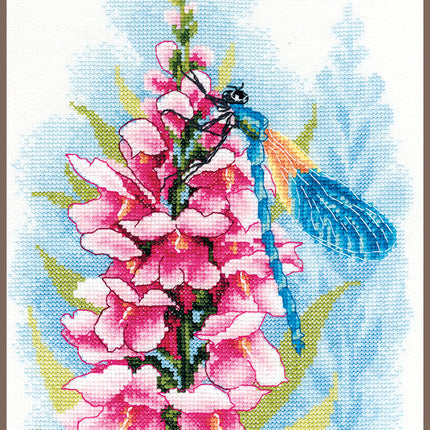DIY Counted cross stitch kit Dragonfly's treasure 22 x 33 cm / 8.8" x 13.2"