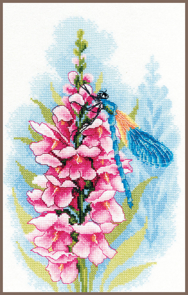 DIY Counted cross stitch kit Dragonfly's treasure 22 x 33 cm / 8.8