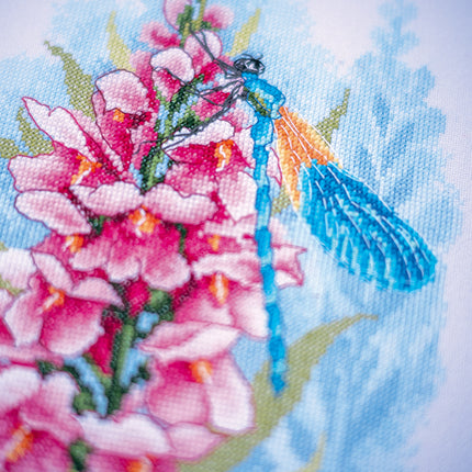 DIY Counted cross stitch kit Dragonfly's treasure 22 x 33 cm / 8.8" x 13.2"