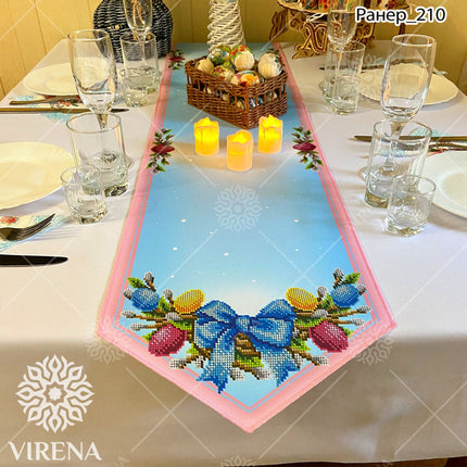 DIY Table Runner kit "Easter eggs", Bead Embroidery Kit, Handmade table runner