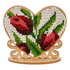 DIY Beaded embroidery on wood kit "Heart with flowers"