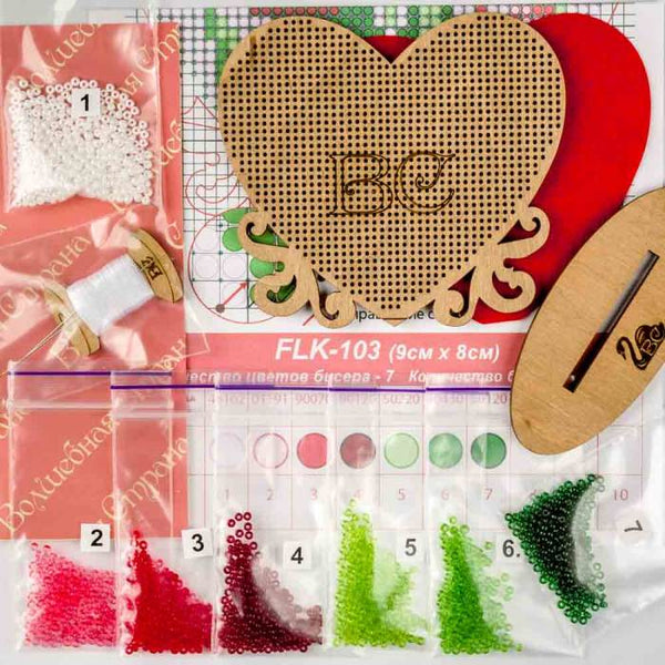 DIY Beaded embroidery on wood kit 