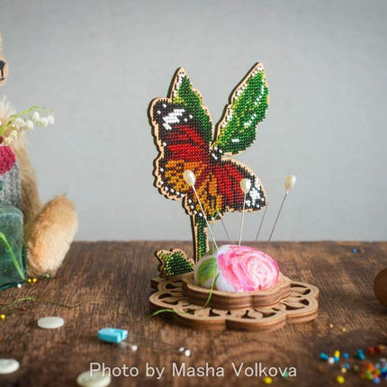 DIY needle cushion kit, needle minder "Beautiful butterfly"
