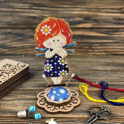 DIY needle cushion kit, needle minder "Little fairy"