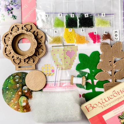 DIY needle cushion kit, needle minder "Money Tree"