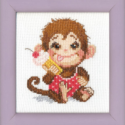 Counted Cross Stitch Kit "Gourmand monkey"
