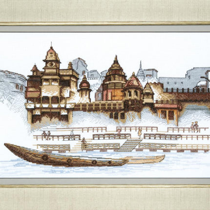 Counted Cross Stitch Kit "City near the river"