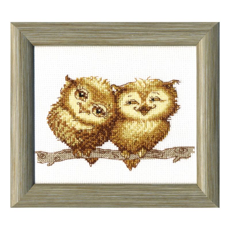Counted Cross Stitch Kit "Small owlets"