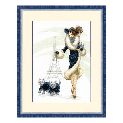 Counted Cross Stitch Kit "A walk in Paris"
