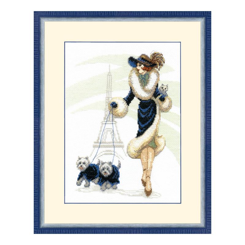 Counted Cross Stitch Kit "A walk in Paris"