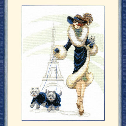 Counted Cross Stitch Kit "A walk in Paris"