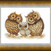 Counted Cross Stitch Kit "Family of owls"