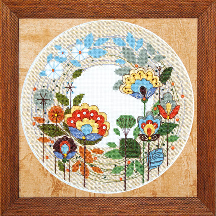 Mixed technique stitch kit "Flower cycle"