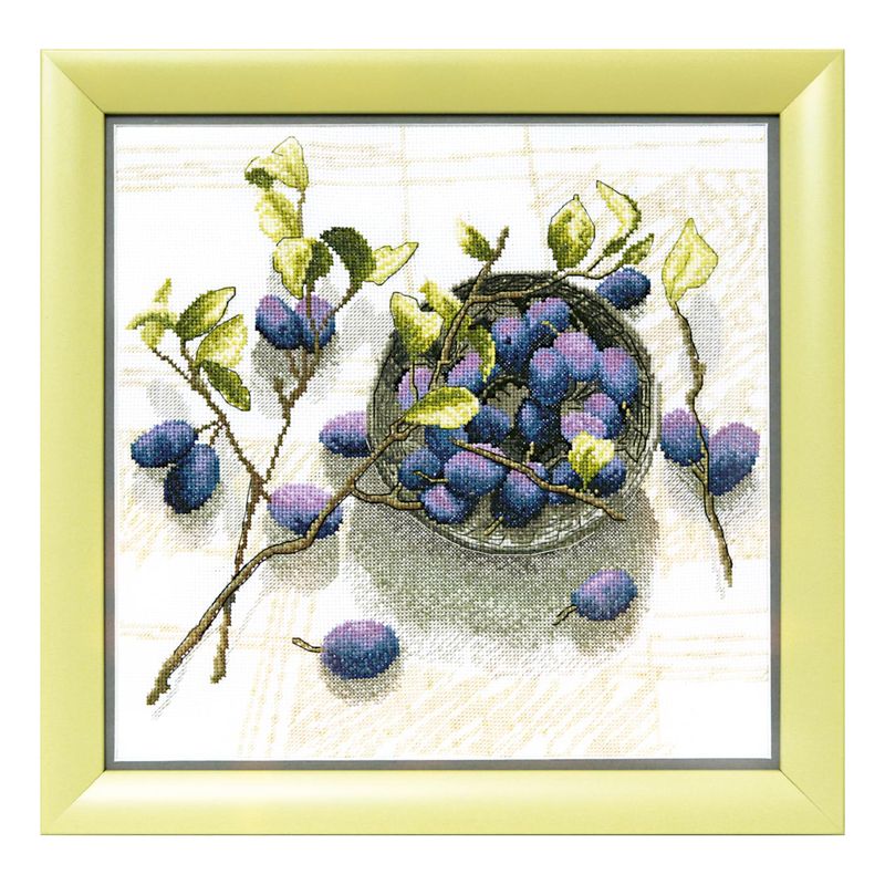 Counted Cross Stitch Kit "Plum aroma"