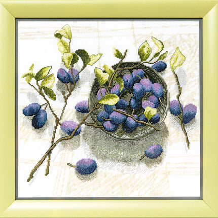 Counted Cross Stitch Kit "Plum aroma"