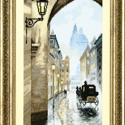 Counted Cross Stitch Kit "Old city washed by the rain"