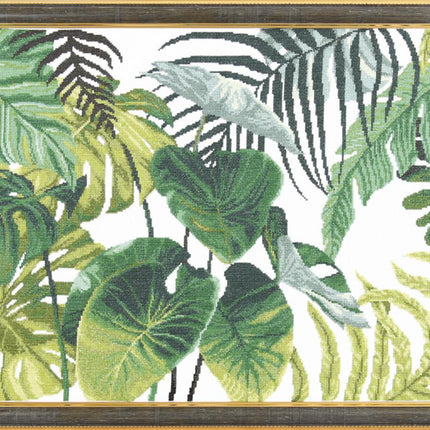 Counted Cross Stitch Kit "Tropical leaves"