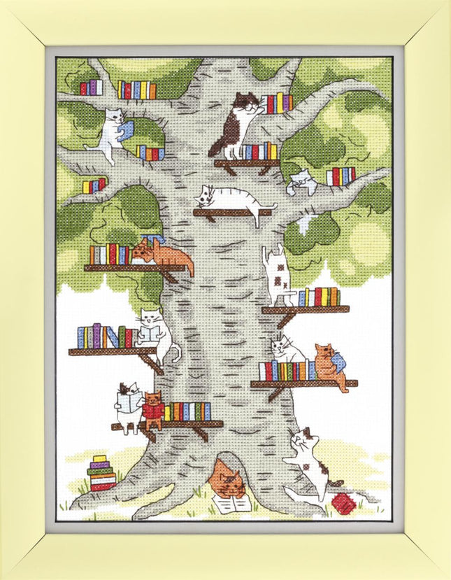 Counted Cross Stitch Kit "Library in the forest"